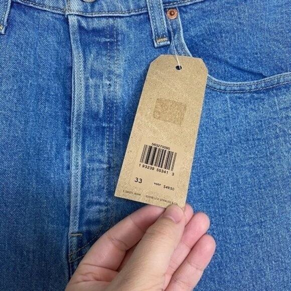 Levi's 501 NWT Button Fly High Waisted Jean Shorts 33 - Picture 3 of 7